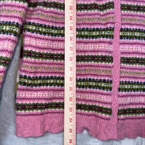 Tabitha Webb Cardigan Women's XL Wool Blend Sweater Fair Isle Stripe Button Up - Picture 9 of 13